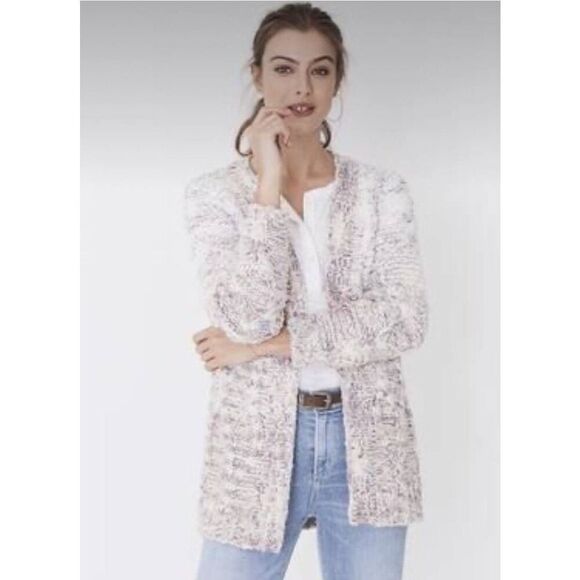 Faherty Sweater Cardigan Womens Small Chunky Cable Knit Open Front - Picture 5 of 5